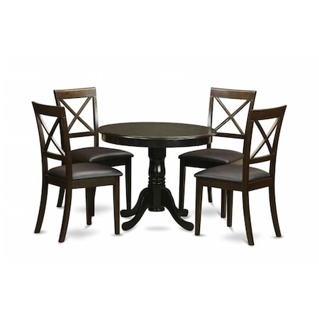 East West Furniture 5 Piece Kitchen Nook Dining Set-Kitchen Table Plus 4 Chairs For Dining Room ANBO5-CAP-LC